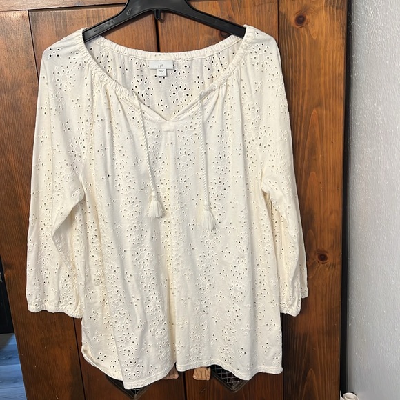 I Jill women’s size large 3/4 length eyelet top - Picture 4 of 4